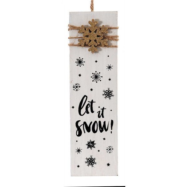 Χριστουγεννιάτικο Ξύλινο Ταμπελάκι με "Let it Snow" (24cm)